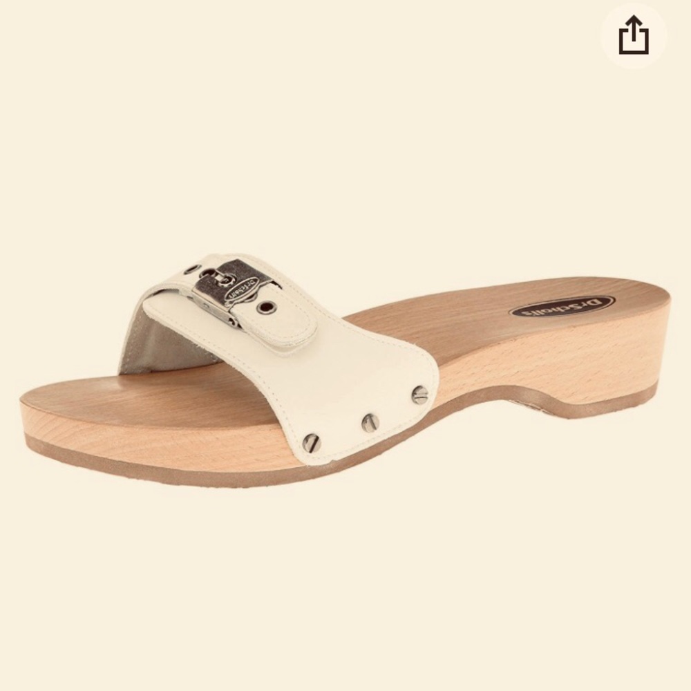 Authentic Dr. Scholl's Women's Wood Leather Original Slide Sandal